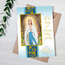 Load image into Gallery viewer, Healing Mass Card - Our Lady of Lourdes 1